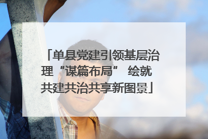 单县党建引领基层治理“谋篇布局” 绘就共建共治共享新图景