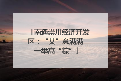 南通崇川经济开发区：“艾”意满满 一举高“粽”