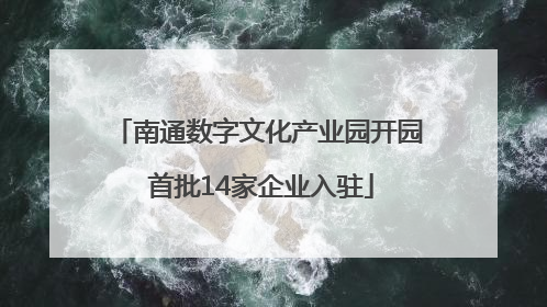 南通数字文化产业园开园 首批14家企业入驻
