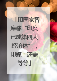 印国家智库称“印度已成第四大经济体”，印媒：还需等等