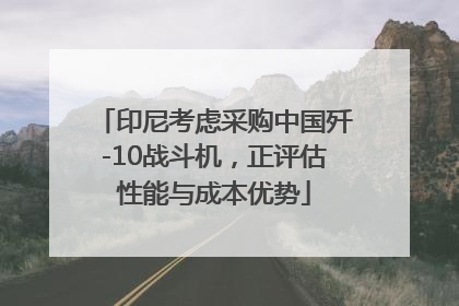 印尼考虑采购中国歼-10战斗机，正评估性能与成本优势