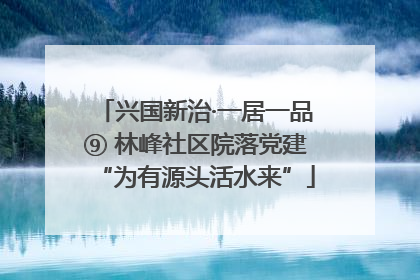 兴国新治·一居一品⑨ 林峰社区院落党建“为有源头活水来”