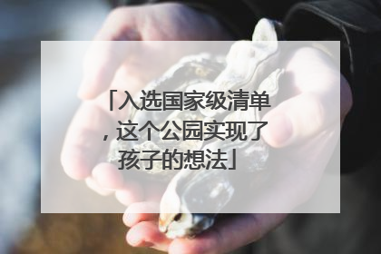 入选国家级清单，这个公园实现了孩子的想法