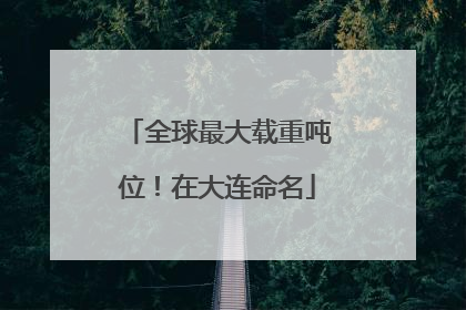 全球最大载重吨位！在大连命名