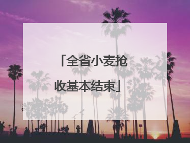 全省小麦抢收基本结束