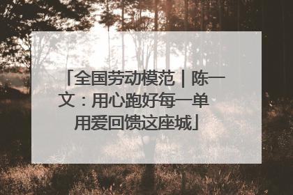 全国劳动模范｜陈一文：用心跑好每一单 用爱回馈这座城