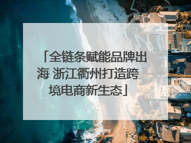全链条赋能品牌出海 浙江衢州打造跨境电商新生态