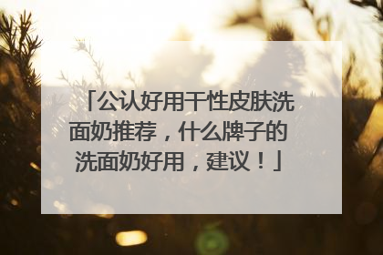 公认好用干性皮肤洗面奶推荐，什么牌子的洗面奶好用，建议！