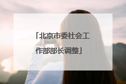 北京市委社会工作部部长调整