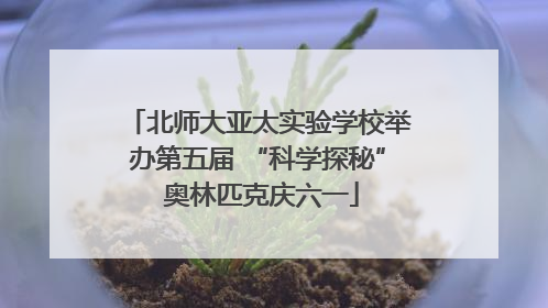 北师大亚太实验学校举办第五届 “科学探秘” 奥林匹克庆六一