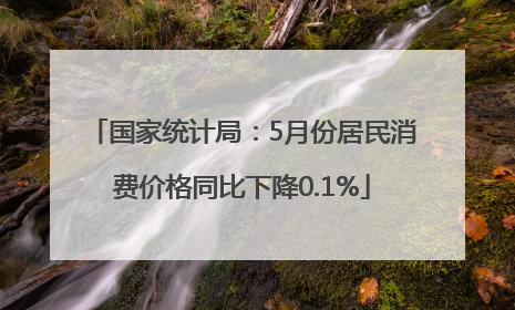 国家统计局：5月份居民消费价格同比下降0.1%