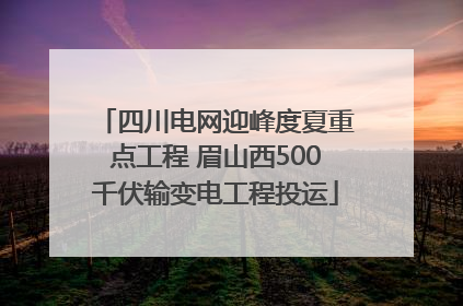 四川电网迎峰度夏重点工程 眉山西500千伏输变电工程投运