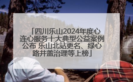 四川乐山2024年度心连心服务十大典型公益案例公布 乐山北站更名、绿心路井盖治理等上榜