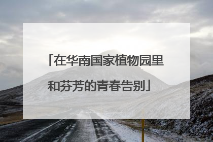 在华南国家植物园里和芬芳的青春告别