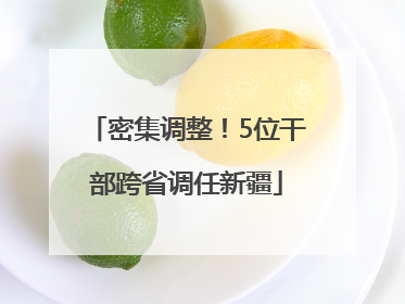密集调整！5位干部跨省调任新疆