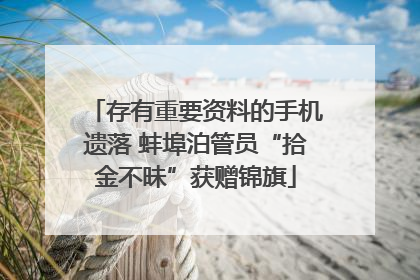 存有重要资料的手机遗落 蚌埠泊管员“拾金不昧”获赠锦旗