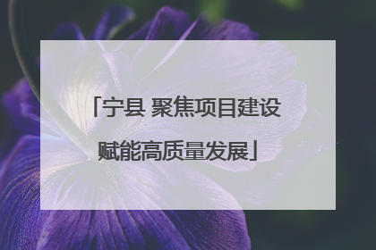 宁县 聚焦项目建设 赋能高质量发展