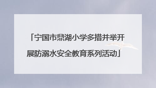 宁国市鼎湖小学多措并举开展防溺水安全教育系列活动