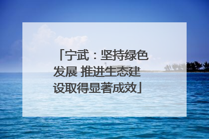 宁武：坚持绿色发展 推进生态建设取得显著成效