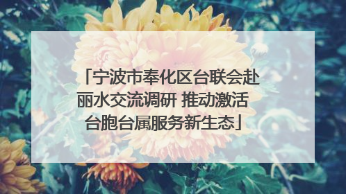 宁波市奉化区台联会赴丽水交流调研 推动激活台胞台属服务新生态