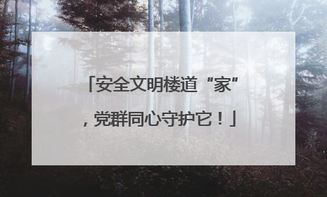 安全文明楼道“家”，党群同心守护它！
