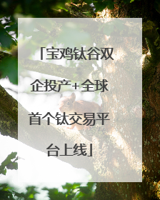 宝鸡钛谷双企投产+全球首个钛交易平台上线