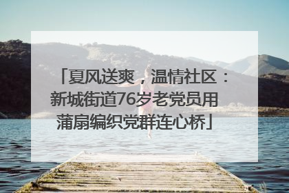 夏风送爽，温情社区：新城街道76岁老党员用蒲扇编织党群连心桥