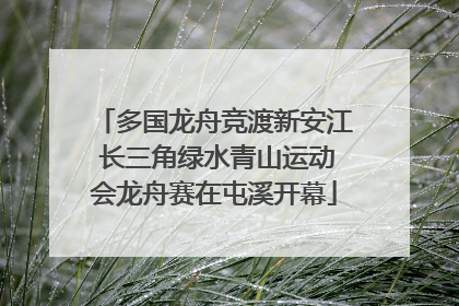 多国龙舟竞渡新安江 长三角绿水青山运动会龙舟赛在屯溪开幕