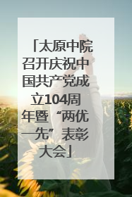 太原中院召开庆祝中国共产党成立104周年暨“两优一先”表彰大会