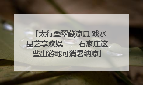 太行叠翠藏凉夏 戏水品艺享欢娱——石家庄这些出游地可消暑纳凉