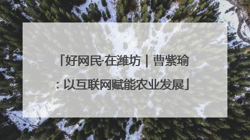 好网民·在潍坊｜曹紫瑜：以互联网赋能农业发展