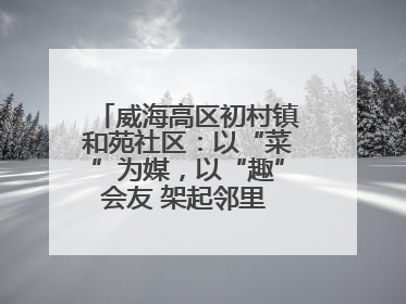 威海高区初村镇和苑社区：以“菜”为媒，以“趣”会友 架起邻里 “连心桥”
