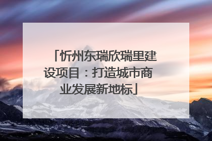 忻州东瑞欣瑞里建设项目：打造城市商业发展新地标