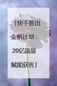 快手推出金帆计划：20亿流量赋能获客