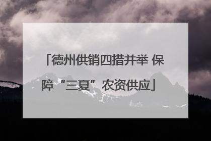 德州供销四措并举 保障“三夏”农资供应