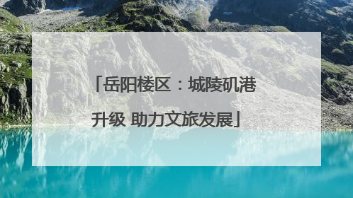 岳阳楼区：城陵矶港升级 助力文旅发展