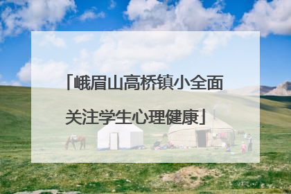 峨眉山高桥镇小全面关注学生心理健康