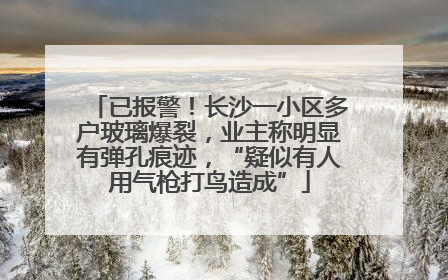 已报警！长沙一小区多户玻璃爆裂，业主称明显有弹孔痕迹，“疑似有人用气枪打鸟造成”