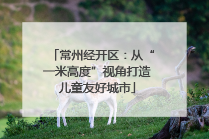 常州经开区：从“一米高度”视角打造儿童友好城市