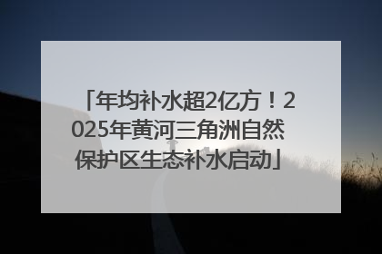年均补水超2亿方！2025年黄河三角洲自然保护区生态补水启动