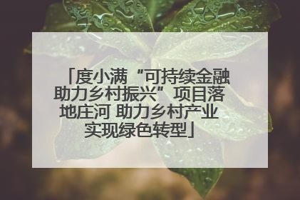 度小满“可持续金融助力乡村振兴”项目落地庄河 助力乡村产业实现绿色转型
