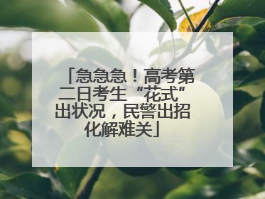 急急急！高考第二日考生“花式”出状况，民警出招化解难关