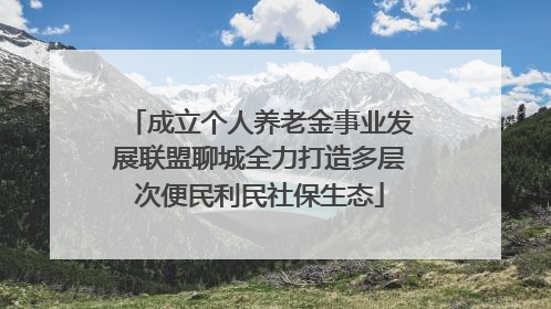 成立个人养老金事业发展联盟聊城全力打造多层次便民利民社保生态