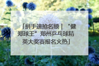 拼手速抢名额｜“健郑球王”郑州乒乓球精英大奖赛报名火热