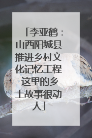 李亚鹤：山西阳城县推进乡村文化记忆工程 这里的乡土故事很动人