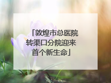 敦煌市总医院转渠口分院迎来首个新生命