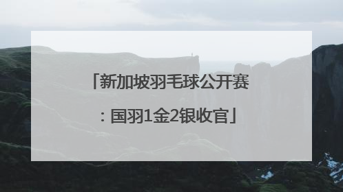 新加坡羽毛球公开赛：国羽1金2银收官