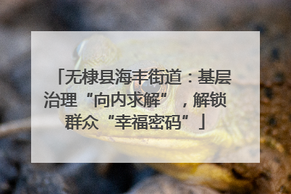 无棣县海丰街道：基层治理“向内求解”，解锁群众“幸福密码”