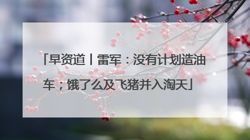 早资道丨雷军：没有计划造油车；饿了么及飞猪并入淘天