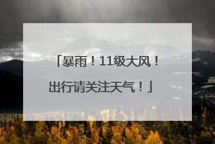 暴雨！11级大风！出行请关注天气！